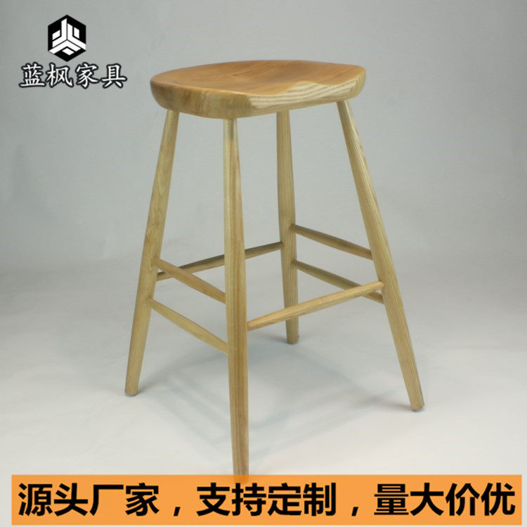 咖啡厅实木吧椅高脚椅子酒吧木凳水吧吧椅前台收银民宿木吧台