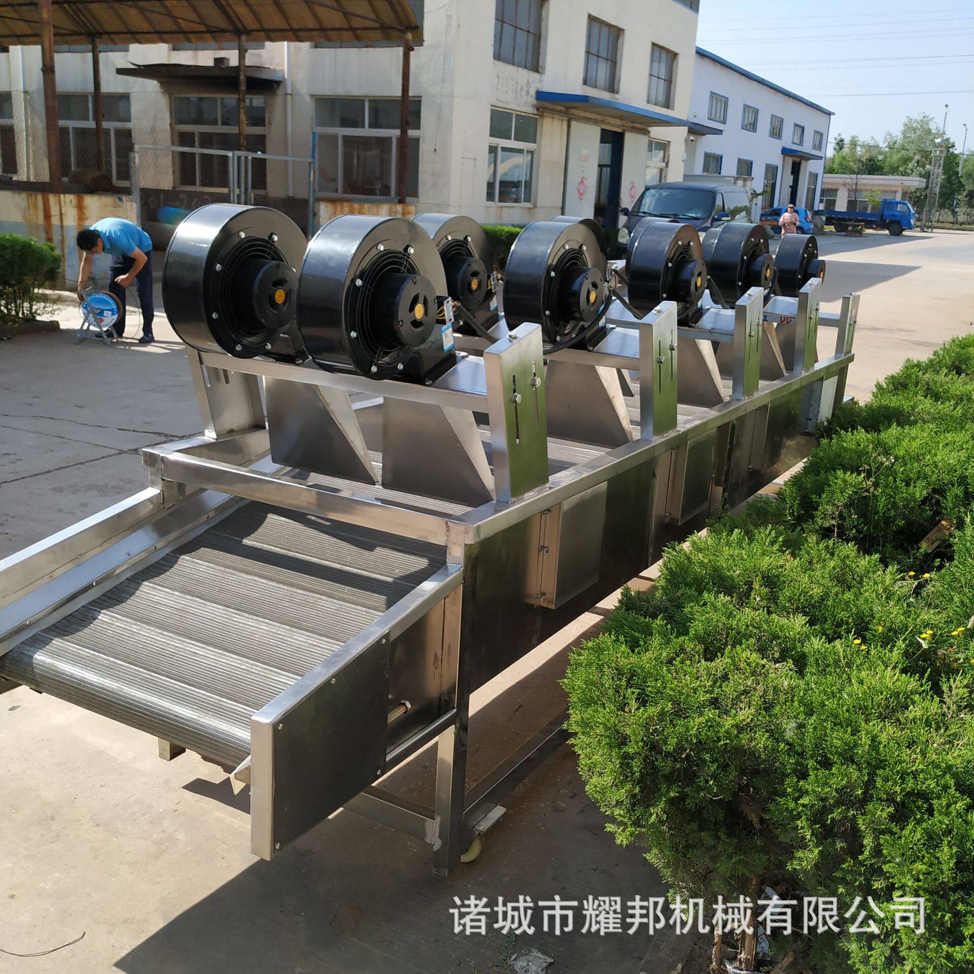翻转式网带风干机 食品包装袋风干沥水流水线 蔬菜清洗风干机