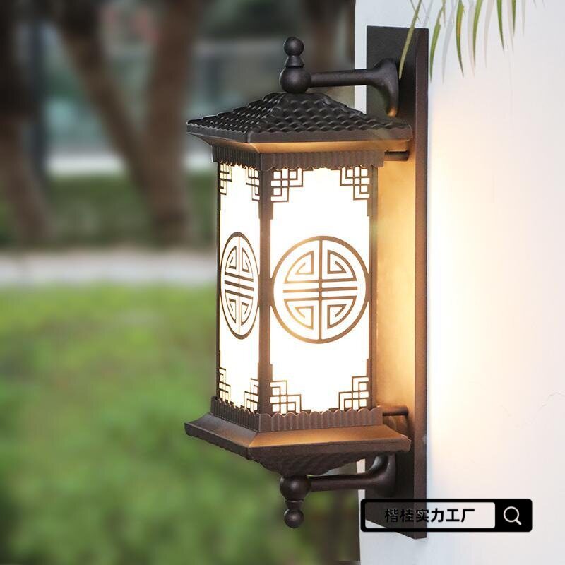 新中式太阳能户外防水壁灯