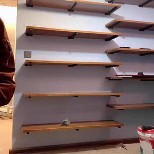 新品上墙书架实木隔板置物架客厅挂墙厨房收纳架一字板墙上壁挂架