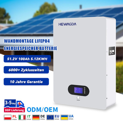 51.2V 100Ah Wandmontierte Lifepo4 Batterie 5kwh 48V 200Ah
