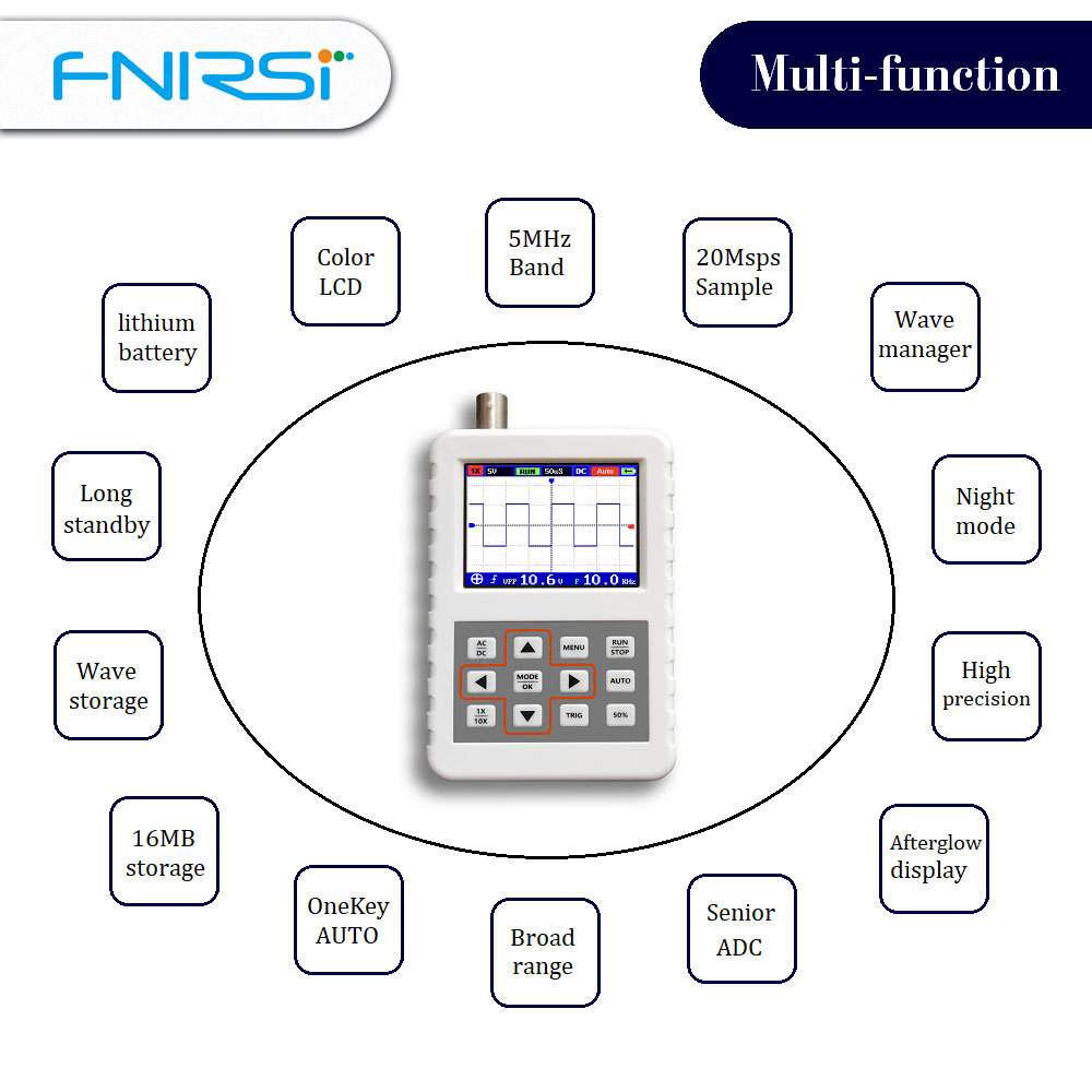 DSO FNIRSI PRO 数字手持示波器 5M带宽20MSps采样率 英文版