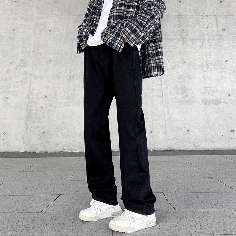 Summer 190 Extra-Long Slim-Fit Straight-Leg Jeans for Tall Men, American Style, Thin Black 120 Extra-Long Pants for Summer