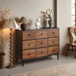 2026古风六斗九斗柜实木斗柜带抽屉靠墙收纳柜卧室客厅复古简易储