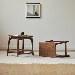 北美黑胡桃木凳子全实木简约家用茶几凳矮凳换鞋凳新中式茶桌凳子