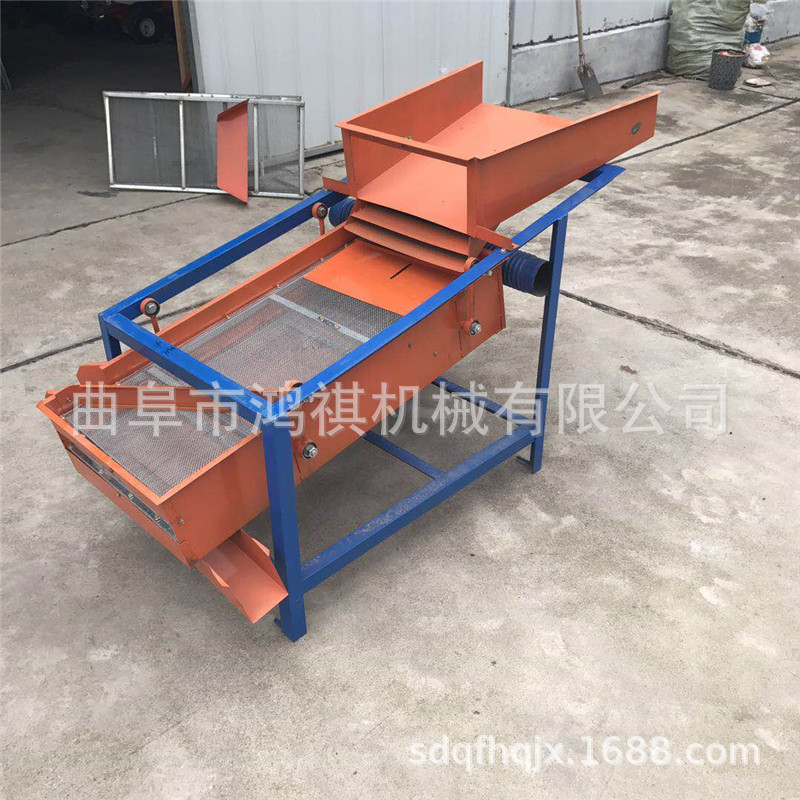 泰州小型大豆筛选机鸿祺移动式清粮除杂筛选机玉米粮食震动筛选机