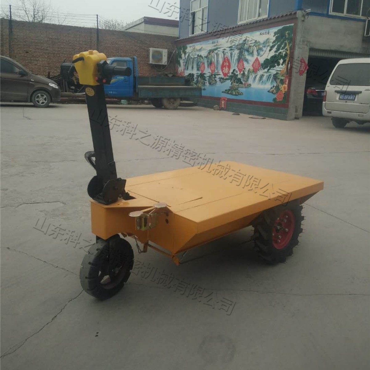 电动式平板手推车 三轮式搬运拉砖设备 建筑工地一体式工具车