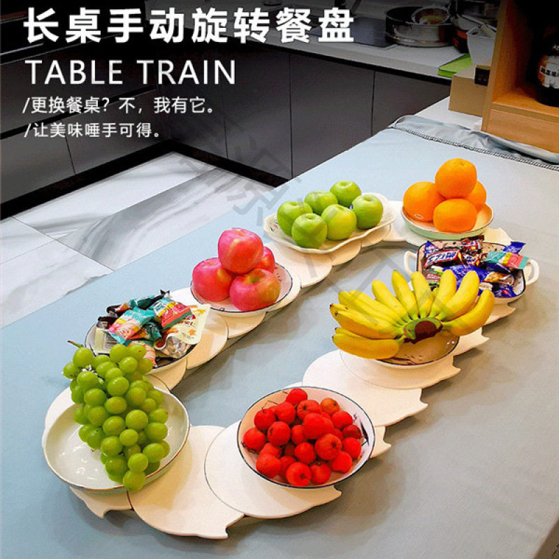 家用手动餐桌转盘可调长短
