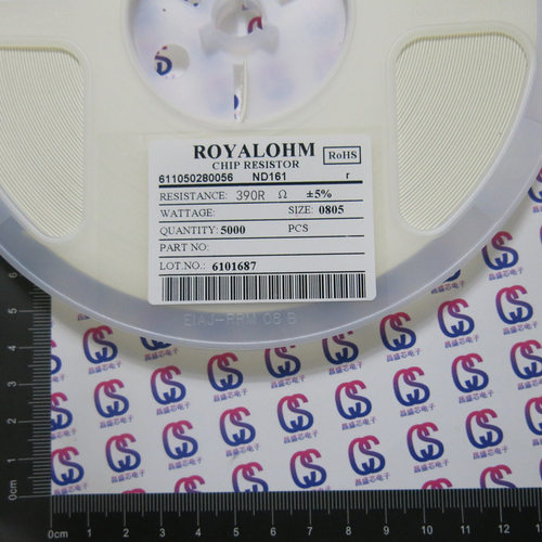 贴片电阻0805 390RΩ (欧姆)  精度 5% 5000只=40元 厚声ROYALOHM
