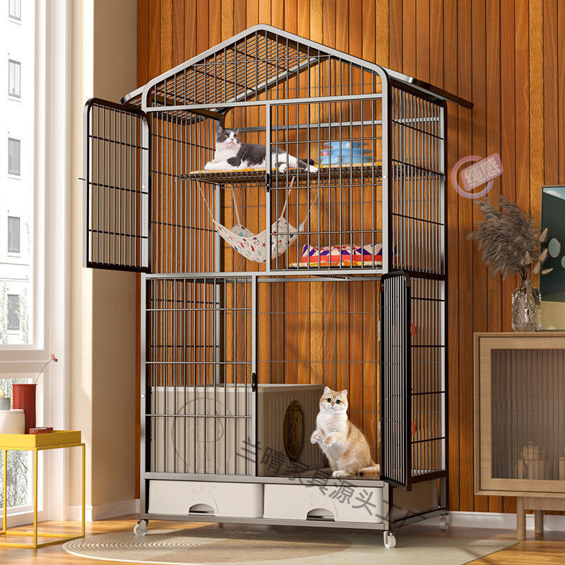 猫笼子家用室内猫别墅超大自由空间带厕所一体大号网红猫窝猫笼子
