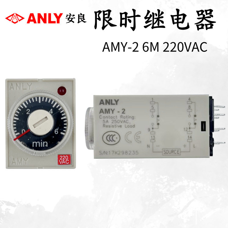 全新原装正品ANLY安良 AMY-2 6M  220V 小型时间限时继电器