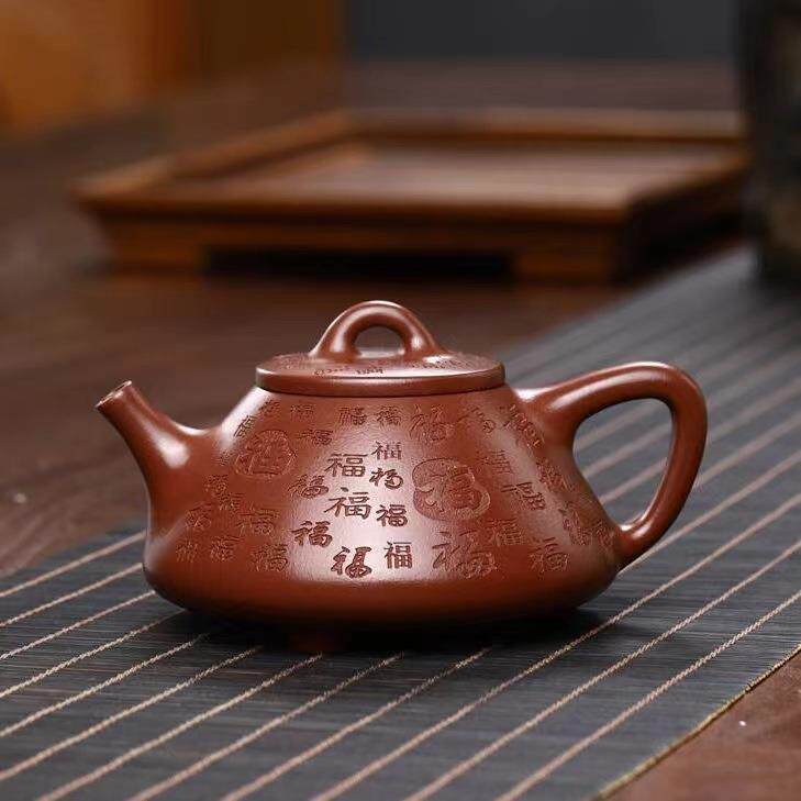 宜兴紫砂壶产地龙血砂子冶百福石瓢泡茶壶茶具制款货