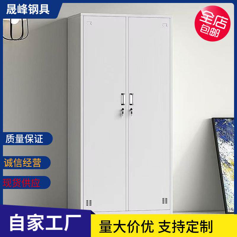 钢制更衣柜铁皮柜员工宿舍二门更衣柜带锁收纳储物柜浴室换衣柜