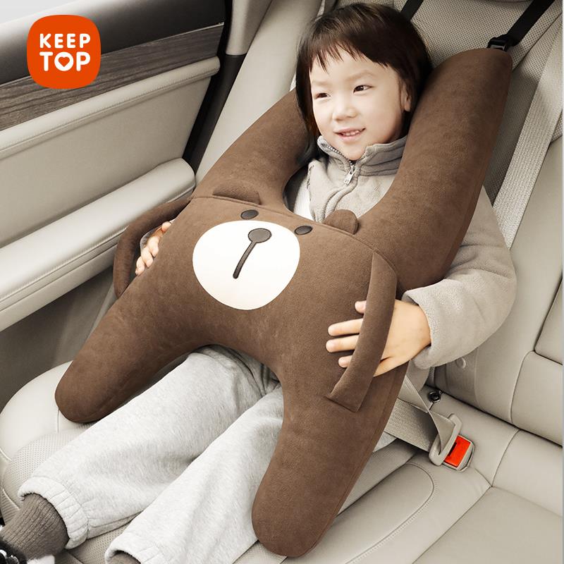儿童汽车抱枕车载睡枕车上小孩带防勒脖后排睡觉长途坐车