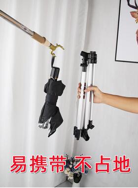 cs旅行衣架便携折叠伸缩置地落地晾衣架单杆出差酒店迷你室内