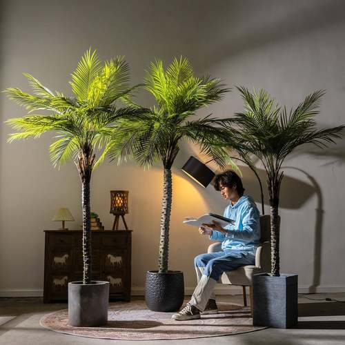大型仿真绿植刺葵针葵散尾葵仿生植物棕榈树蒲葵盆栽假树客厅装饰