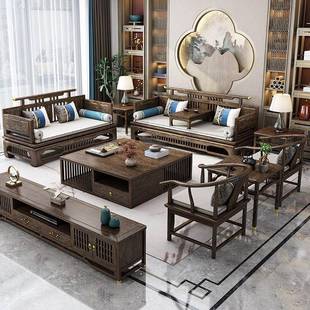 新中式白蜡木实木沙发罗汉床组合大户型冬夏两用高端别墅客厅家具