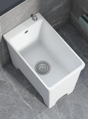 A10L加高家用高脚洗拖把池阳台卫生间长条形小户型陶瓷拖布池