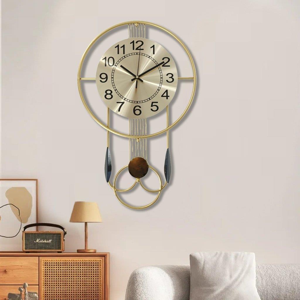 轻奢钟表挂表家用时尚墙上现代新款简约中式时钟客厅挂墙挂钟静音