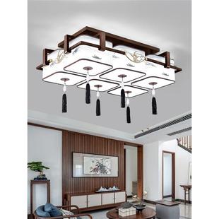 新中式 吸顶灯创意中国风实木餐厅茶室LED客厅卧室灯具套餐23新款