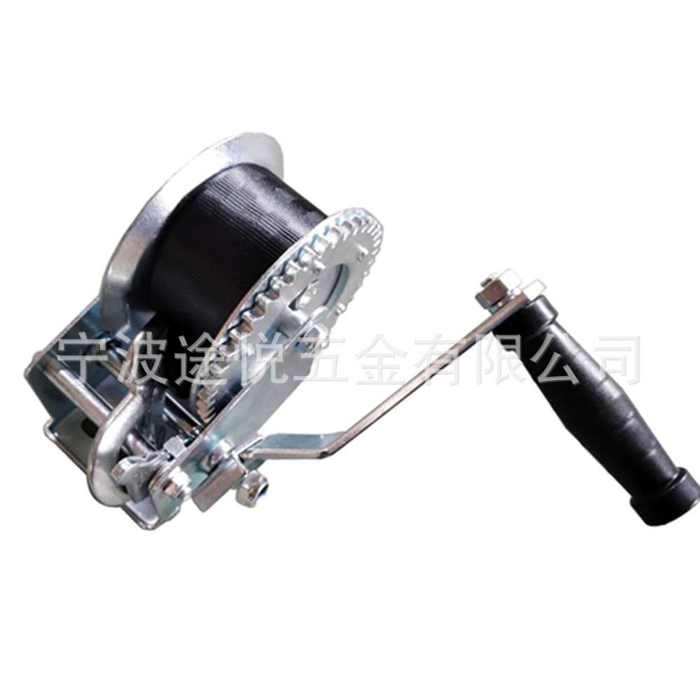 供应1000LBS拖车绞盘带6米黑色织带  游艇织带手动绞盘