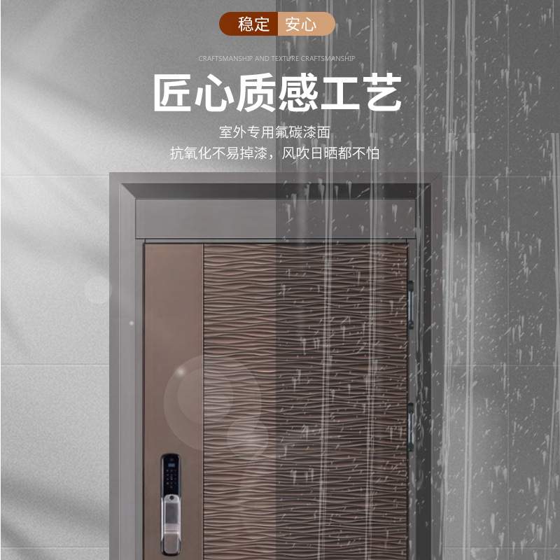 304不锈钢韩式门入户门 指纹家用商品房单门安全防盗门别墅进户门