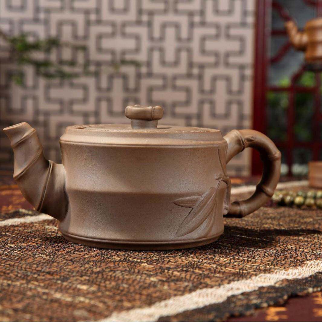 围炉煮茶紫砂竹叶壶仿古陶土壶特色工夫茶壶明火电磁两用