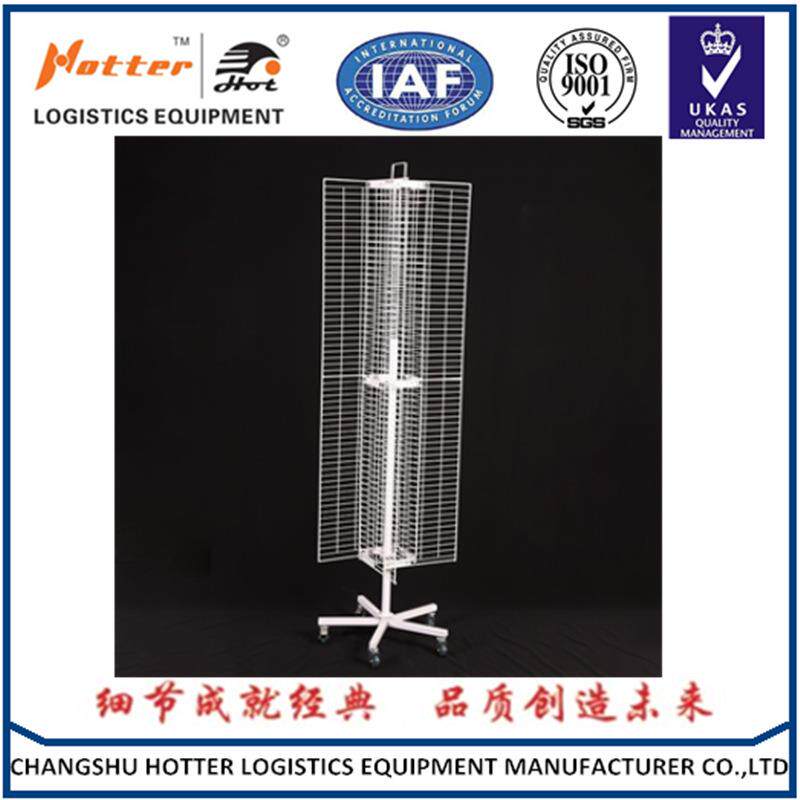 落地旋转饰品展示架四面网片货架展示道具圣诞卡片铁制展架