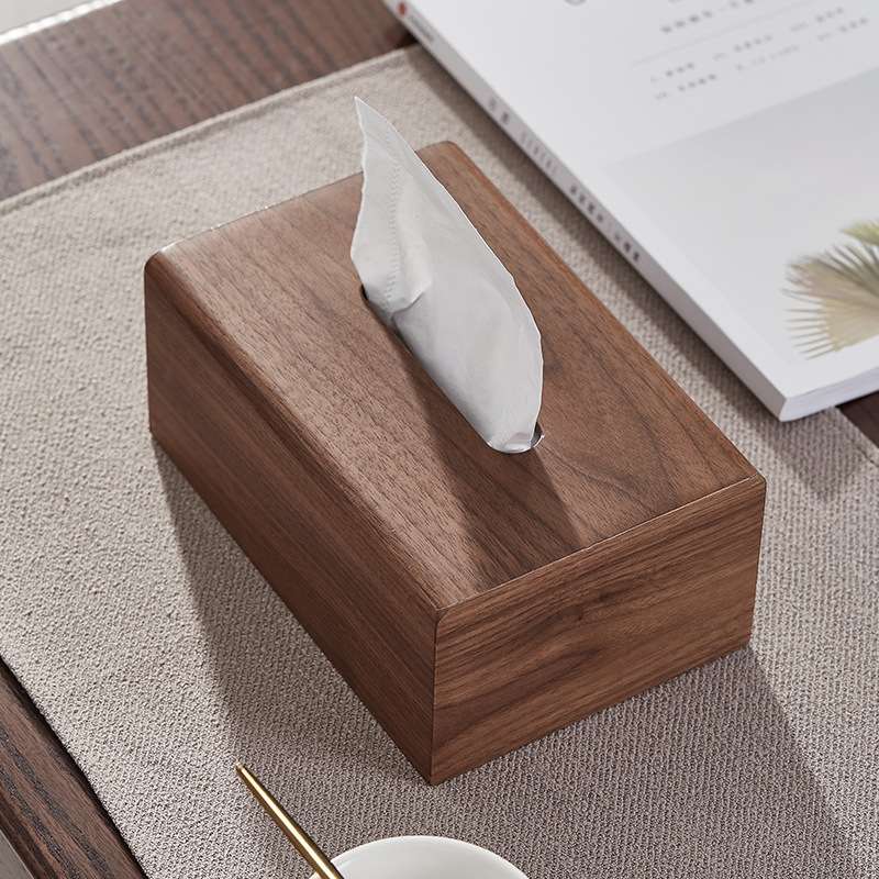 7YX胡桃木纸巾盒客厅轻奢餐巾纸盒茶几抽纸盒家用木质纸巾收