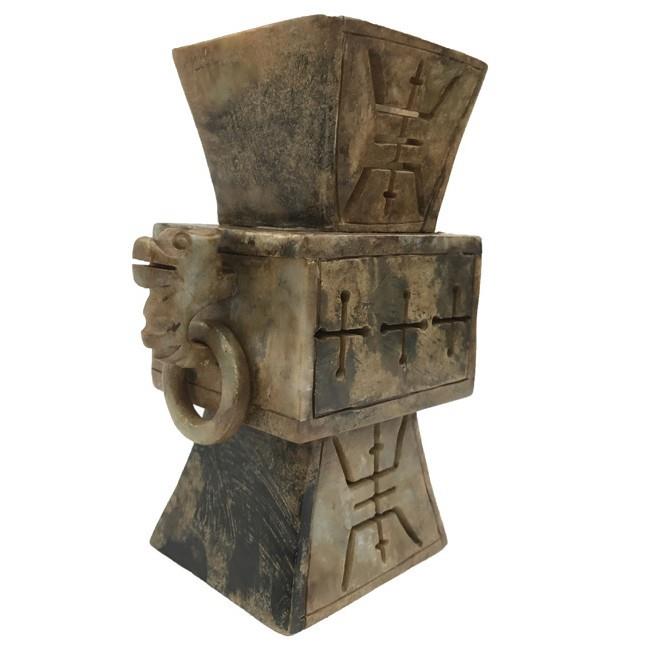 钰程本命年玉器高22厘米岫玉吉祥摆件复古玉鼎