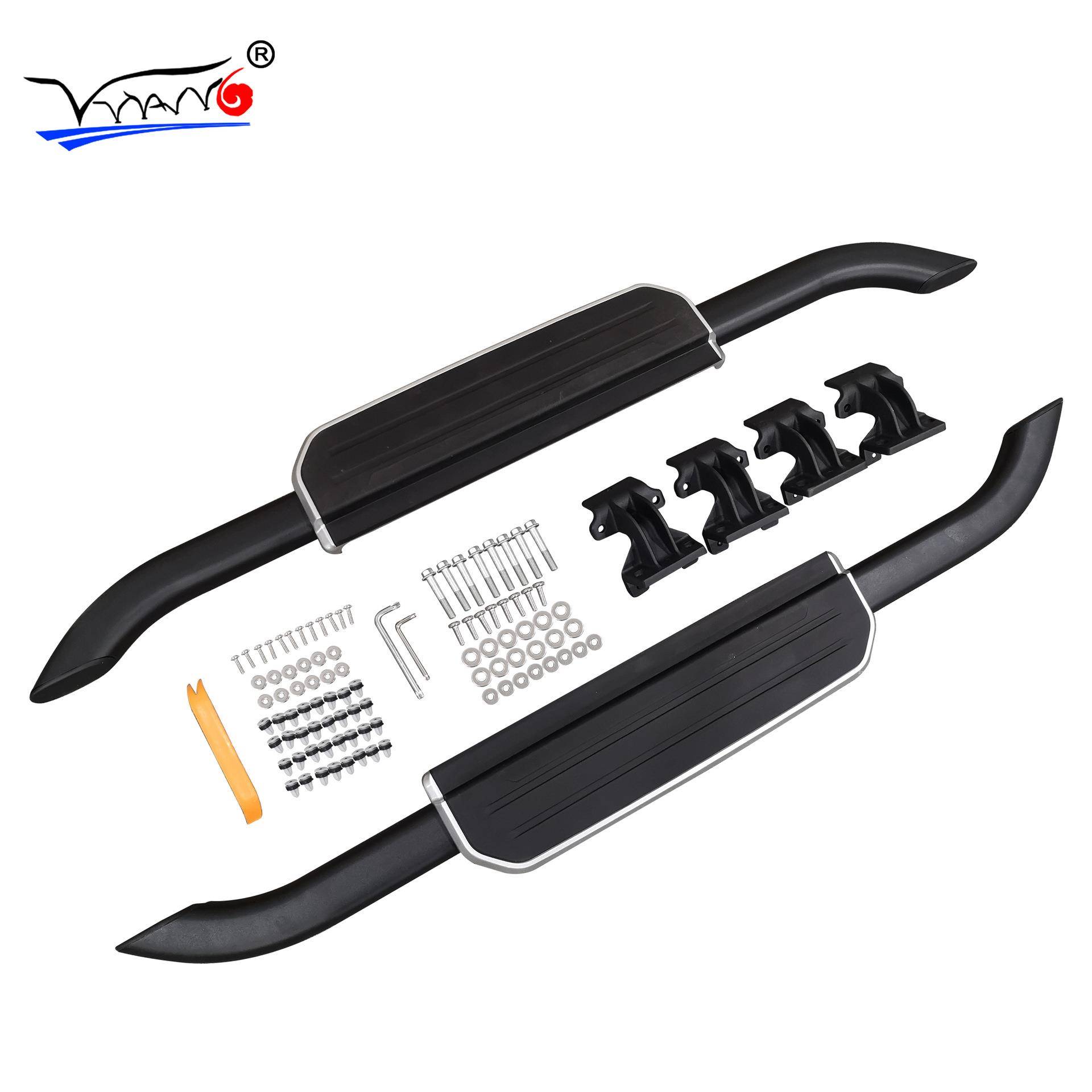 适用于2020款路虎卫士90原厂款踏板-全黑色-铝合金支架DEFE