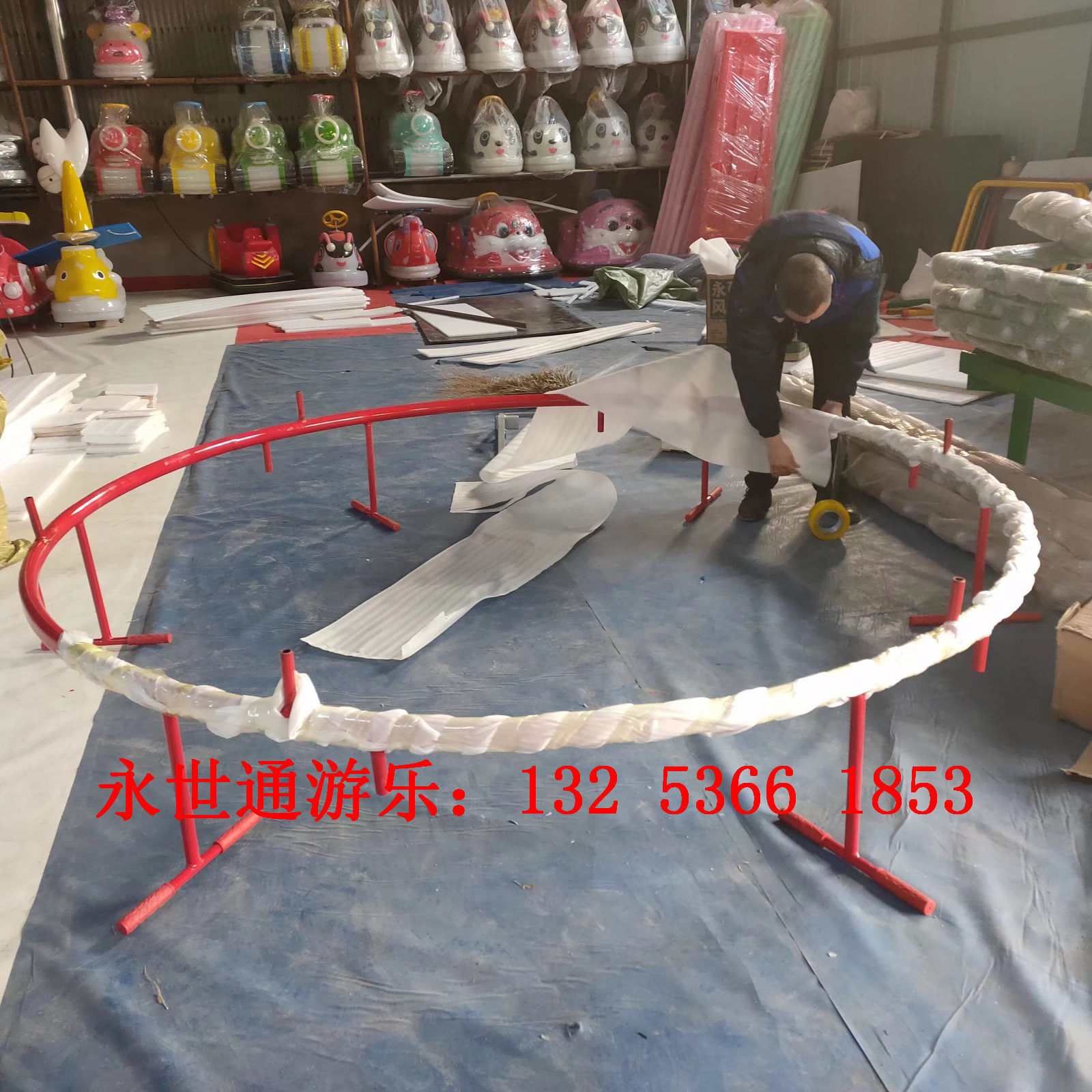 2022现货儿童无动力圆形旋转自行车4/6座转椅网红幼儿园游乐玩具