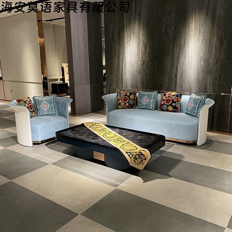 宾利后现代轻奢皮艺三人沙发