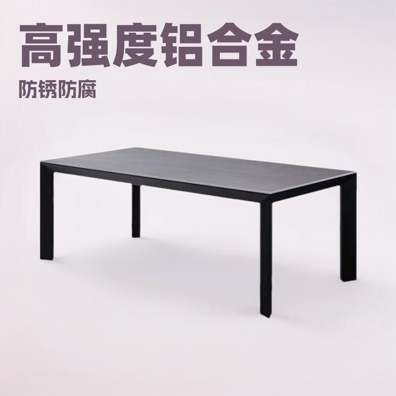 意式轻奢岩板餐桌椅组合家用
