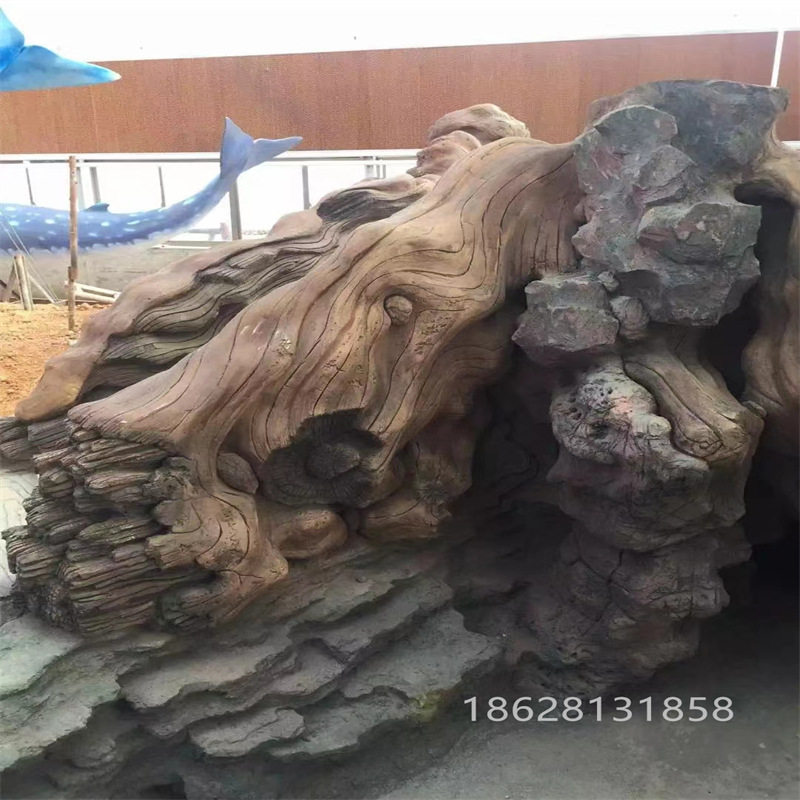 玻璃钢/GRC仿真树皮木纹雕塑