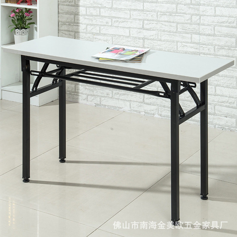 摆摊会议电脑折叠式长条形简易桌椅马扎铁架批发小桌板辅导班桌子