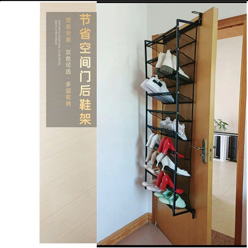 创意门后挂式壁挂鞋架小户型门口置物鞋柜省空间门后简易多层鞋架