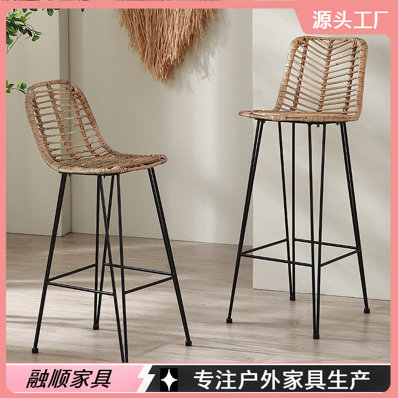 户外防水防晒藤编吧台椅