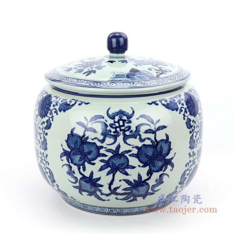 景德镇陶瓷器储物罐仿古青花瓷坛子博古架居家装饰品摆设摆件