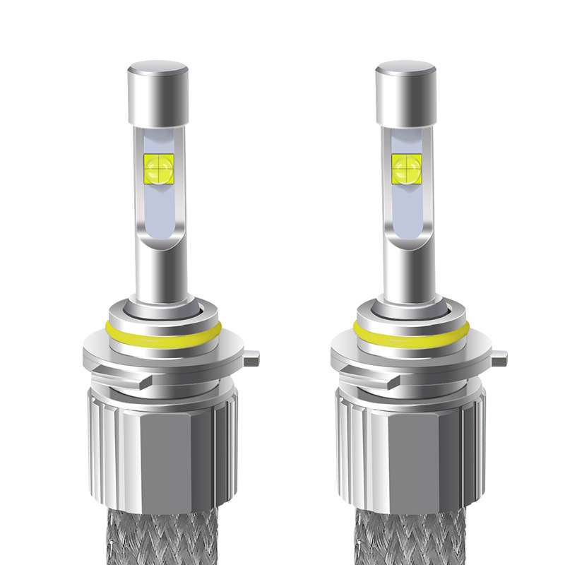 汽车LED大灯4300k带透镜XHP50科瑞灯珠 编织带 铝带散热超亮H4 H7