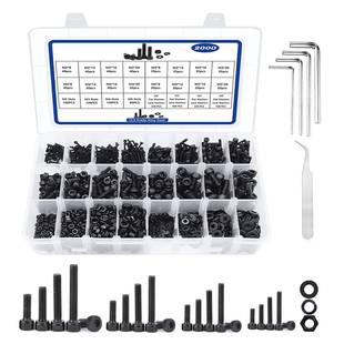 M5高强度12.9级 2000pcs圆柱头内六角螺钉配弹垫平垫套装
