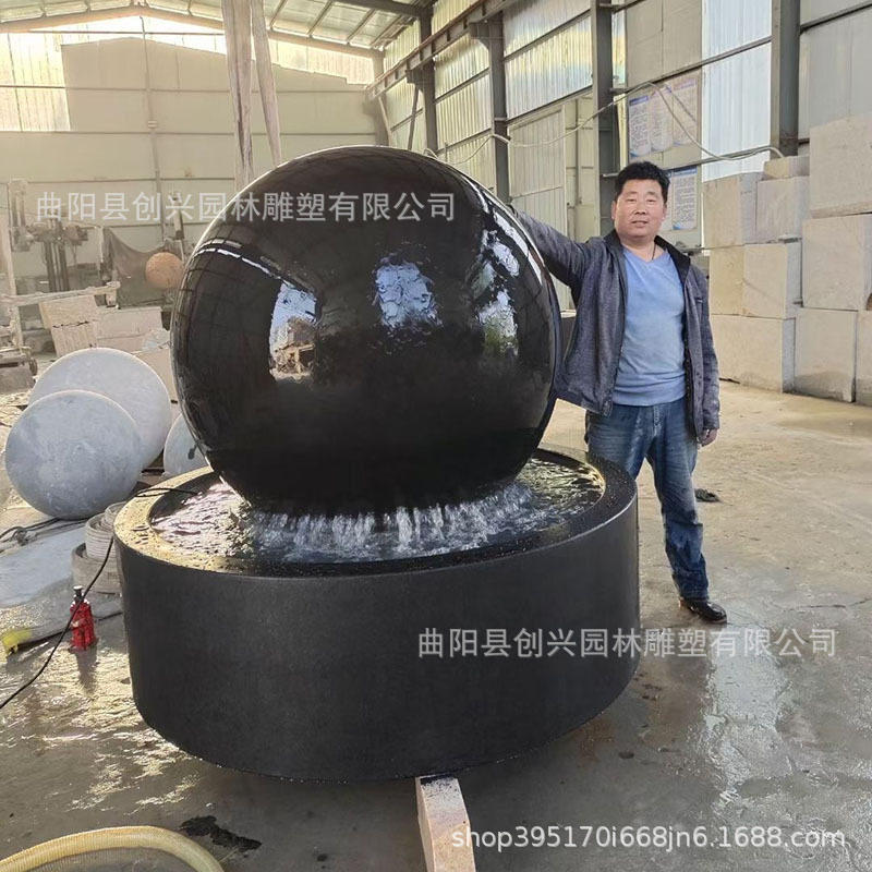 石雕喷泉欧式风水球大理石水钵时来运转球庭院流水摆件假山水景观