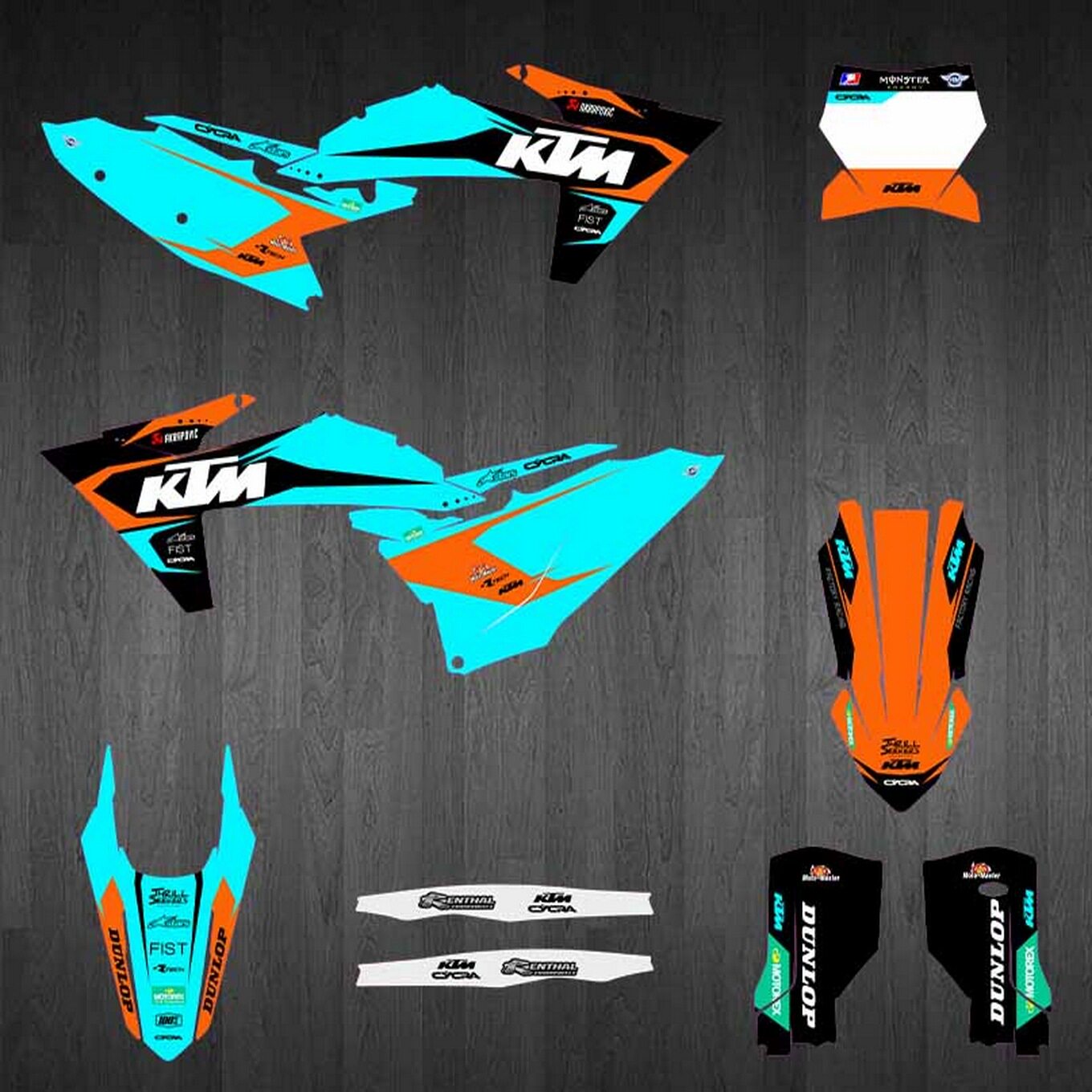 越野摩托贴纸适用于KTM23-25SXF24-26EXC克维斯K2车贴贴膜RK