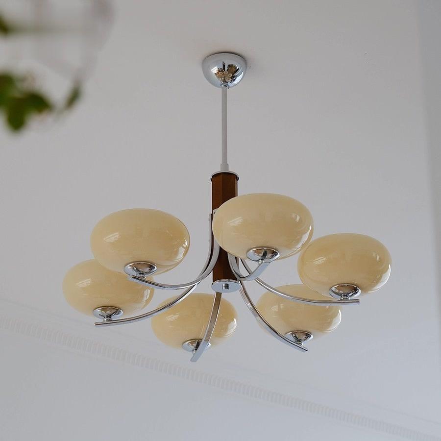 中古北欧实木卧室餐厅吊灯法式复古原木mcm书房客厅茶室主卧吊灯