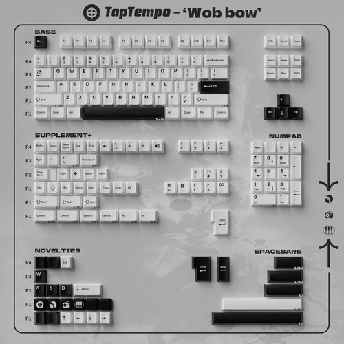 WobBow机械键盘键帽PBT二色个性