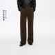 Oneup咖色灯芯绒直筒裤 男女 长裤 秋冬美拉德高端小个子休闲裤 工装