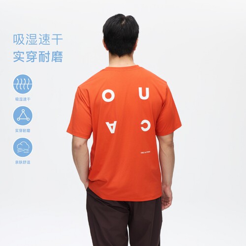 吸湿速干网眼logo短袖T恤