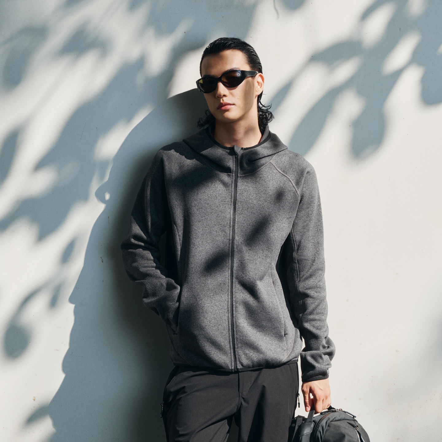 Oneup秋冬抓绒保暖重磅连帽宽松拉链运动外套户外休闲上衣开衫男