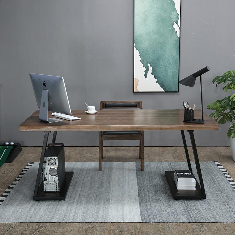 北欧实木办公桌电脑桌简约现代原木书桌老板桌办公台长桌工作台