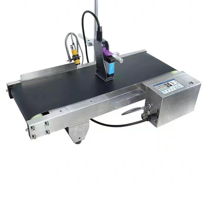 12.7mm墨盒4.3p全自动小字符喷码机桌面传送台一体机可喷金属塑料